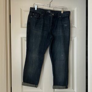 LOFT Dark Indigo Cropped Jeans